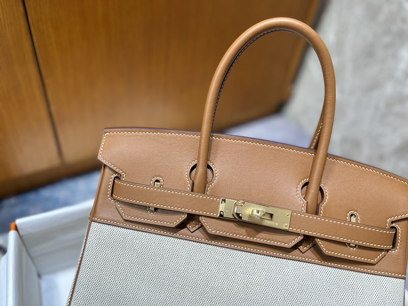 エルメス バーキン 30 ゴールド HERMES バーキン30 キャンバス ゴールド スイフト/トワルアッシュ ゴールド金具 2627643 エルメス 海外通販 - 画像 (7)