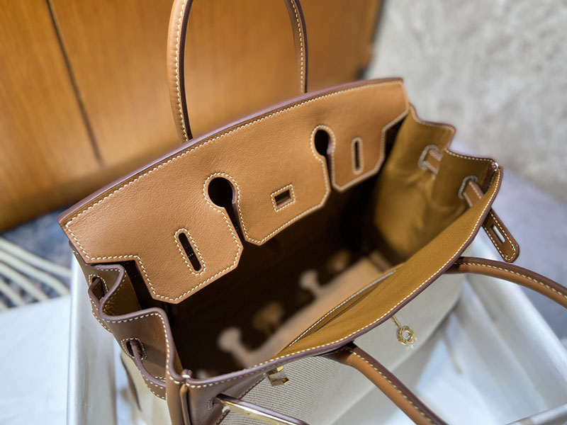 エルメス バーキン 30 ゴールド HERMES バーキン30 キャンバス ゴールド スイフト/トワルアッシュ ゴールド金具 2627643 エルメス 海外通販 - 画像 (4)