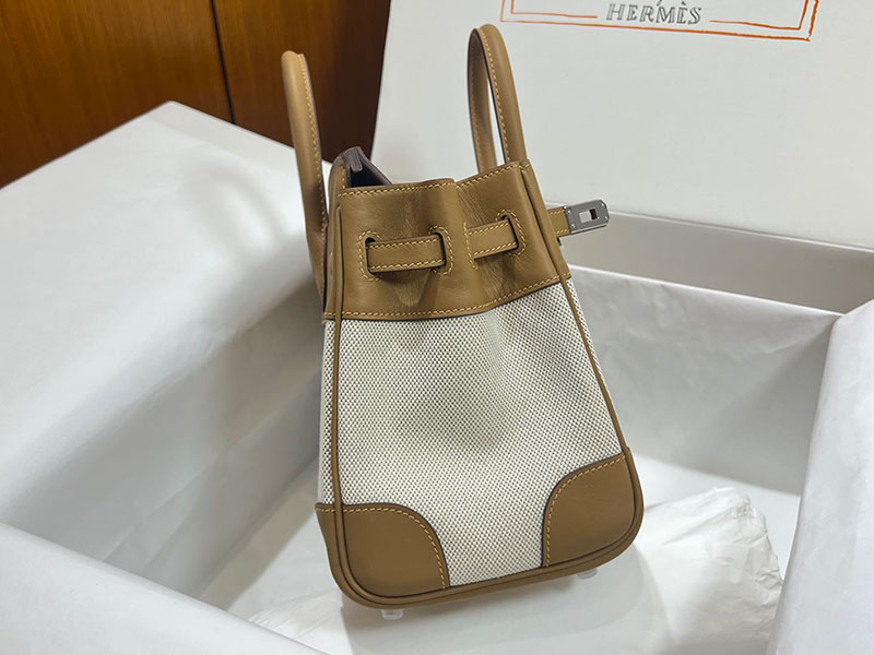 バーキン25 人気色 HERMES バーキン25 キャンバス ビスキュイ スイフト/トワルアッシュ シルバー金具 2627647 エルメス 海外通販 - 画像 (7)