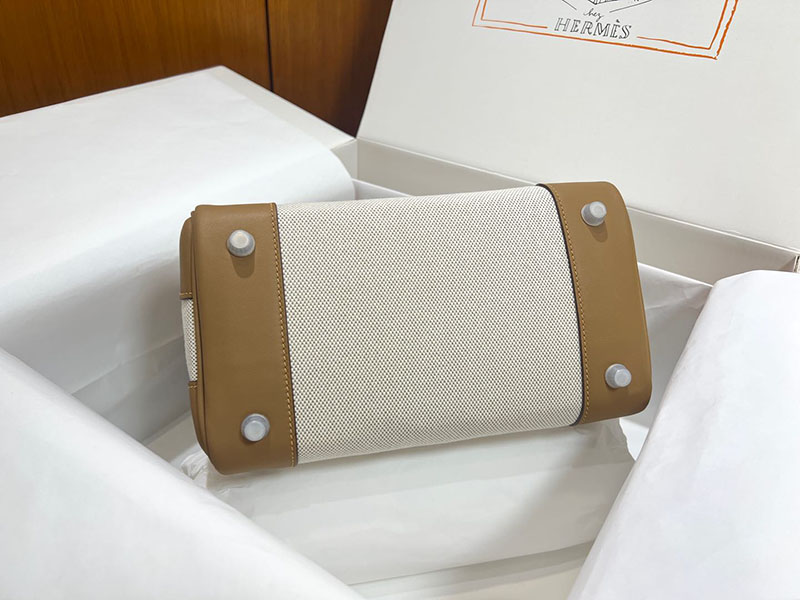 バーキン25 人気色 HERMES バーキン25 キャンバス ビスキュイ スイフト/トワルアッシュ シルバー金具 2627647 エルメス 海外通販 - 画像 (5)