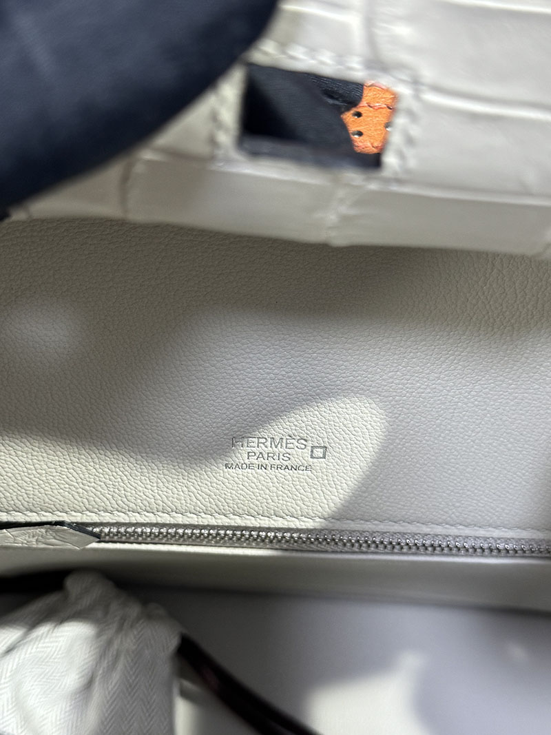 エルメスクロコバーキン定価 HERMES バーキン30 ベトン/ゴールド オーストリッチ/クロコダイル シルバー金具 2627681 エルメス 海外通販 - 画像 (2)