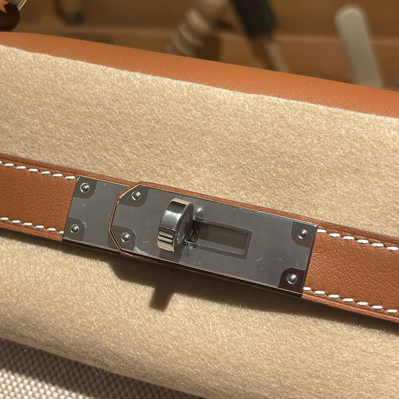 エルメス ケリー28 内縫い HERMES ケリー28 内縫い ゴールド スイフト/トワルアッシュ シルバー金具 2627687 エルメス 海外通販 - 画像 (7)
