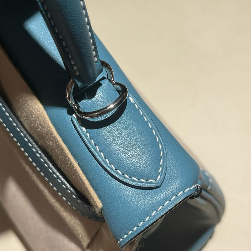エルメス ケリー28 定価 HERMES ケリー28 内縫い ブルージーン スイフト/トワルアッシュ シルバー金具 2627689 エルメス 海外通販 - 画像 (6)