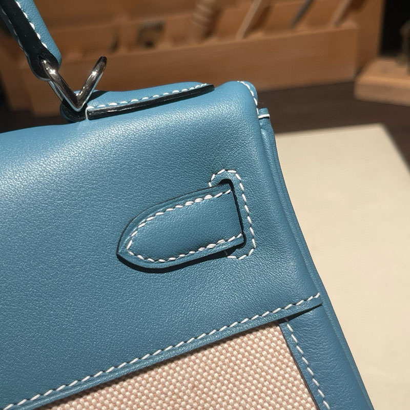 エルメス ケリー28 定価 HERMES ケリー28 内縫い ブルージーン スイフト/トワルアッシュ シルバー金具 2627689 エルメス 海外通販 - 画像 (4)