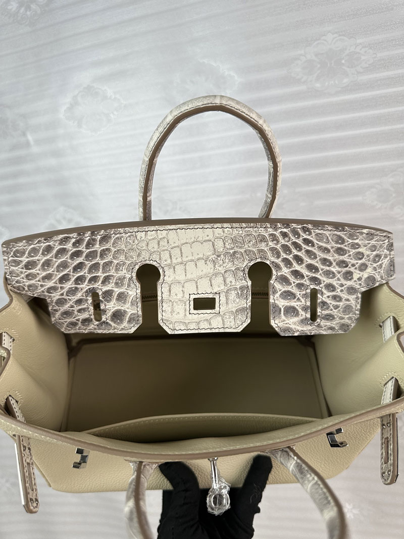 バーキン ヒマラヤ 持ってる人 HERMES バーキン25 タッチ クレ/ヒマラヤ トゴ/クロコダイル シルバー金具 2627691 エルメス 海外通販 - 画像 (7)