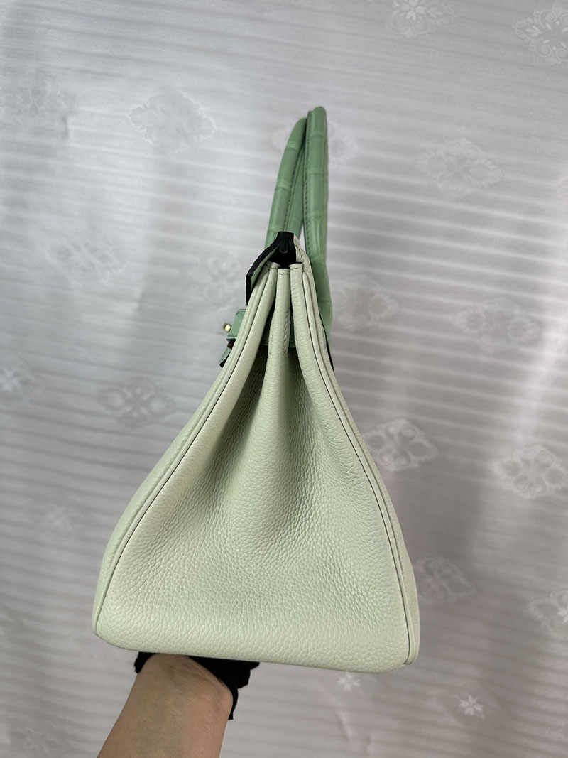 バーキン クロコ 定価 HERMES バーキン30 タッチ ヴェールフィズ/ミント トゴ/クロコダイル ゴールド金具 2627693 エルメス 海外通販 - 画像 (4)
