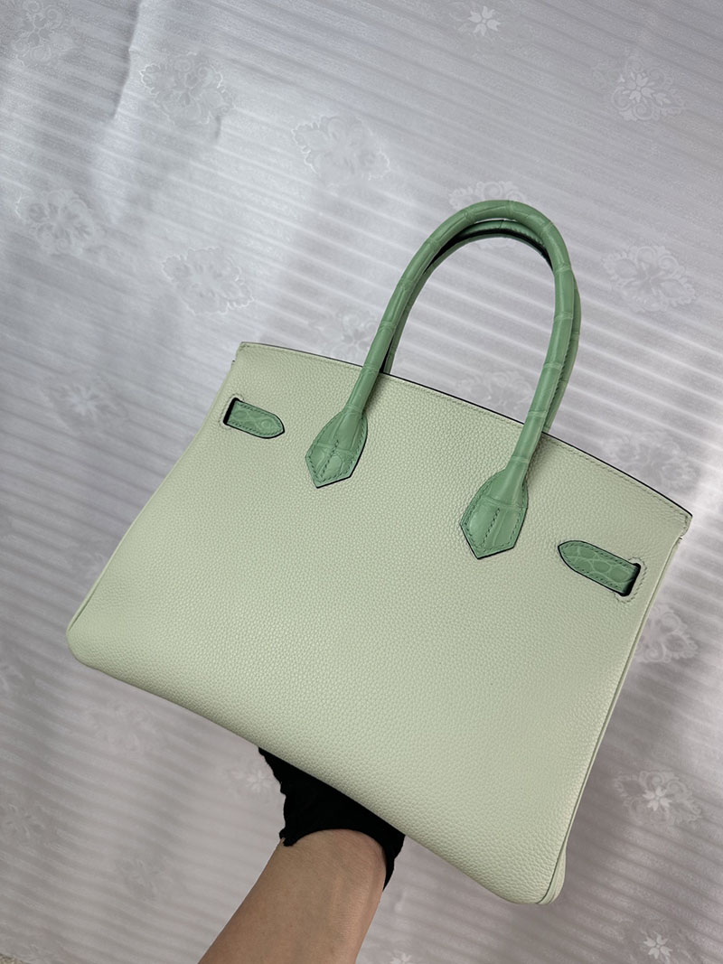 バーキン クロコ 定価 HERMES バーキン30 タッチ ヴェールフィズ/ミント トゴ/クロコダイル ゴールド金具 2627693 エルメス 海外通販 - 画像 (3)