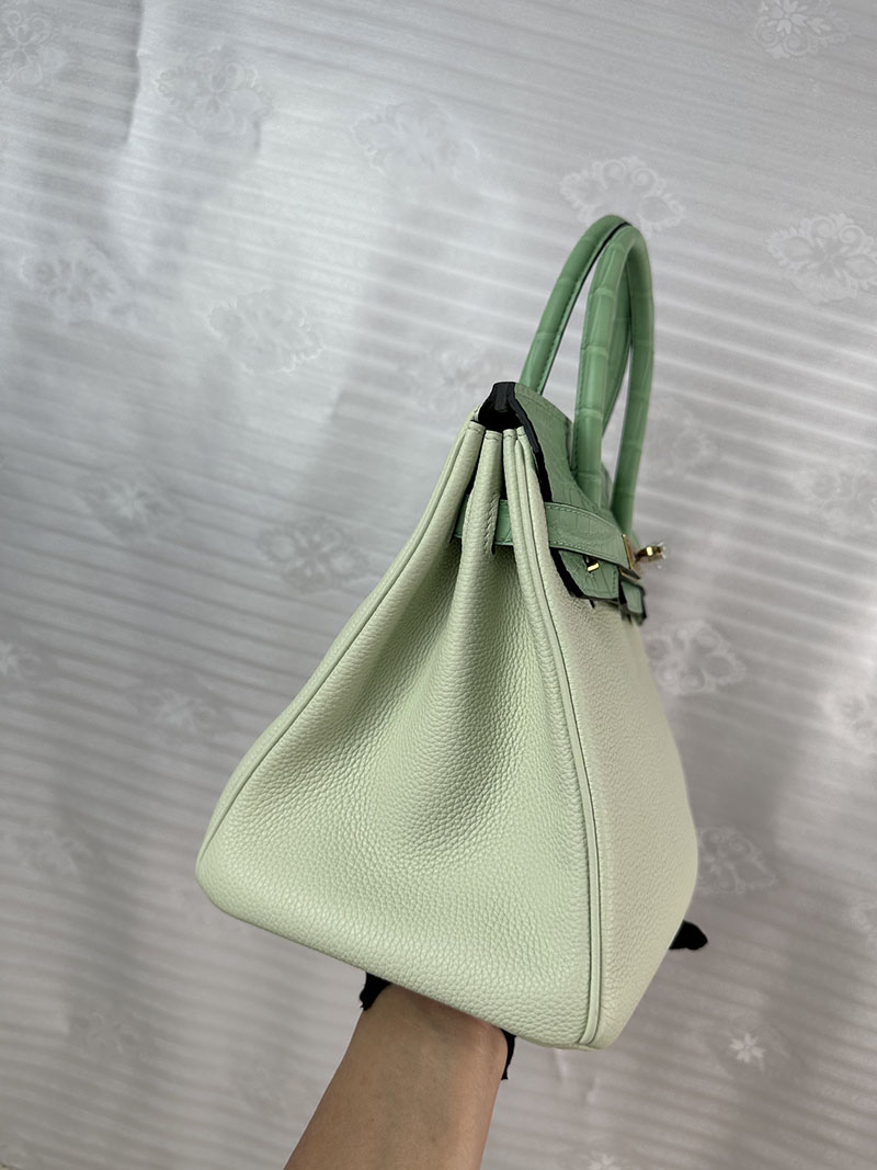 バーキン クロコ 定価 HERMES バーキン30 タッチ ヴェールフィズ/ミント トゴ/クロコダイル ゴールド金具 2627693 エルメス 海外通販 - 画像 (2)