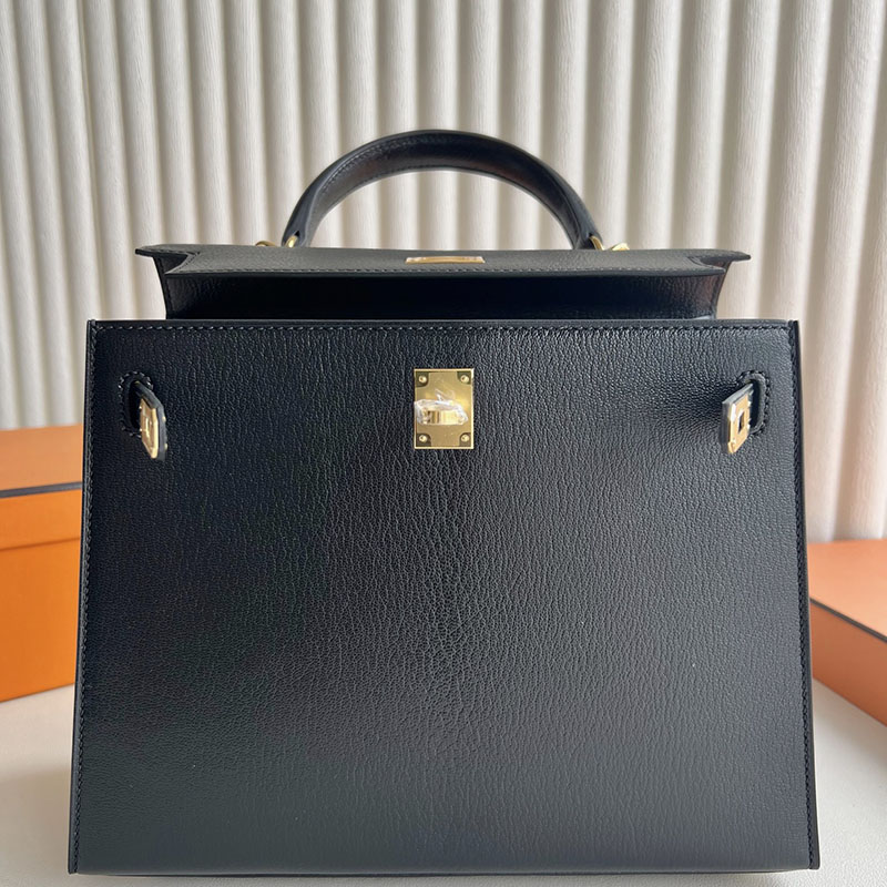 ケリー25 ヴェルソ HERMES ケリー25 外縫い 黒 ブラック/ライム シェブルミゾル ゴールド金具 2627694 エルメス 海外通販 - 画像 (5)