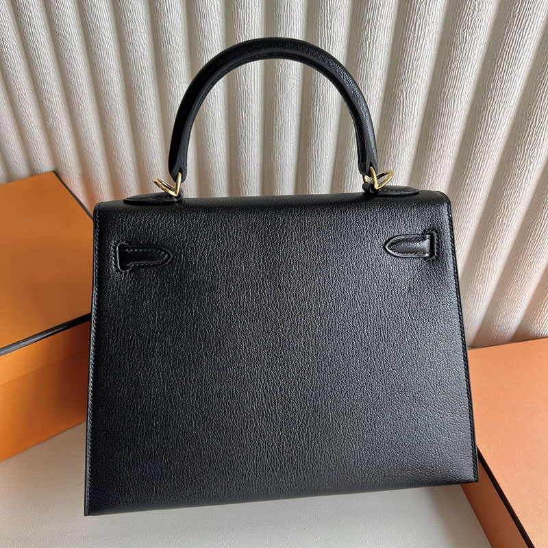 ケリー25 ヴェルソ HERMES ケリー25 外縫い 黒 ブラック/ライム シェブルミゾル ゴールド金具 2627694 エルメス 海外通販 - 画像 (3)