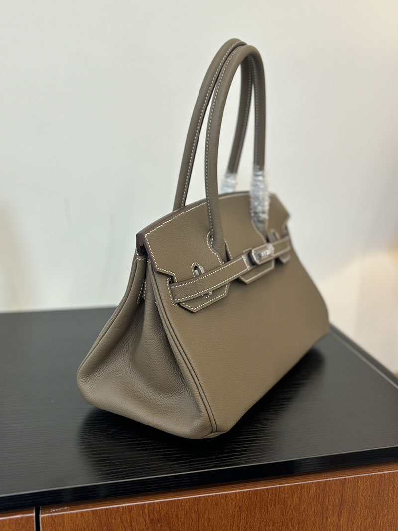 バーキン ショルダー 29 HERMES バーキンショルダーライト 29 Shoulder birkin エトゥープ エバーカラー シルバー金具 2627695 - 画像 (7)