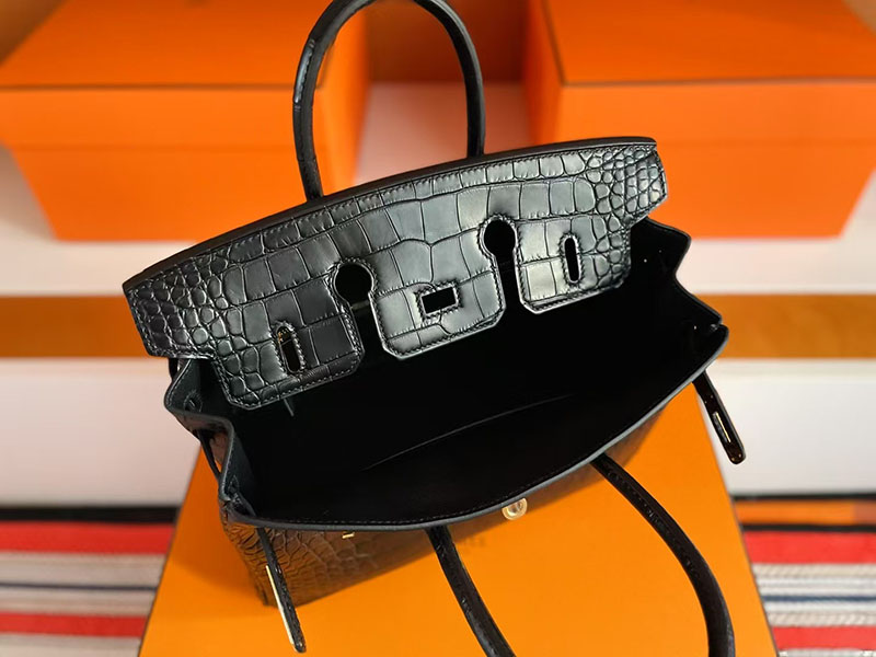 クロコダイルバッグ 本物 HERMES バーキン25 グリシマン クロコダイル アリゲーターマット ゴールド金具 2627713 エルメス 新作バッグ - 画像 (4)