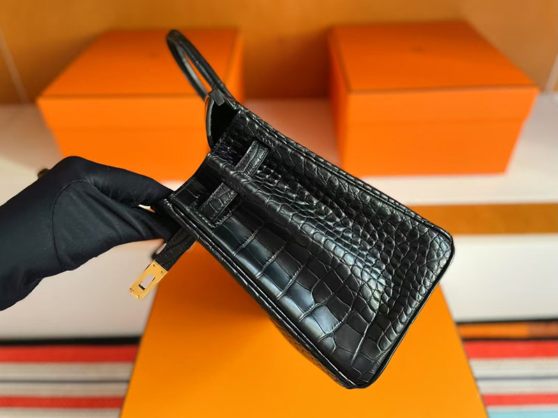 クロコダイルバッグ 本物 HERMES バーキン25 グリシマン クロコダイル アリゲーターマット ゴールド金具 2627713 エルメス 新作バッグ - 画像 (2)