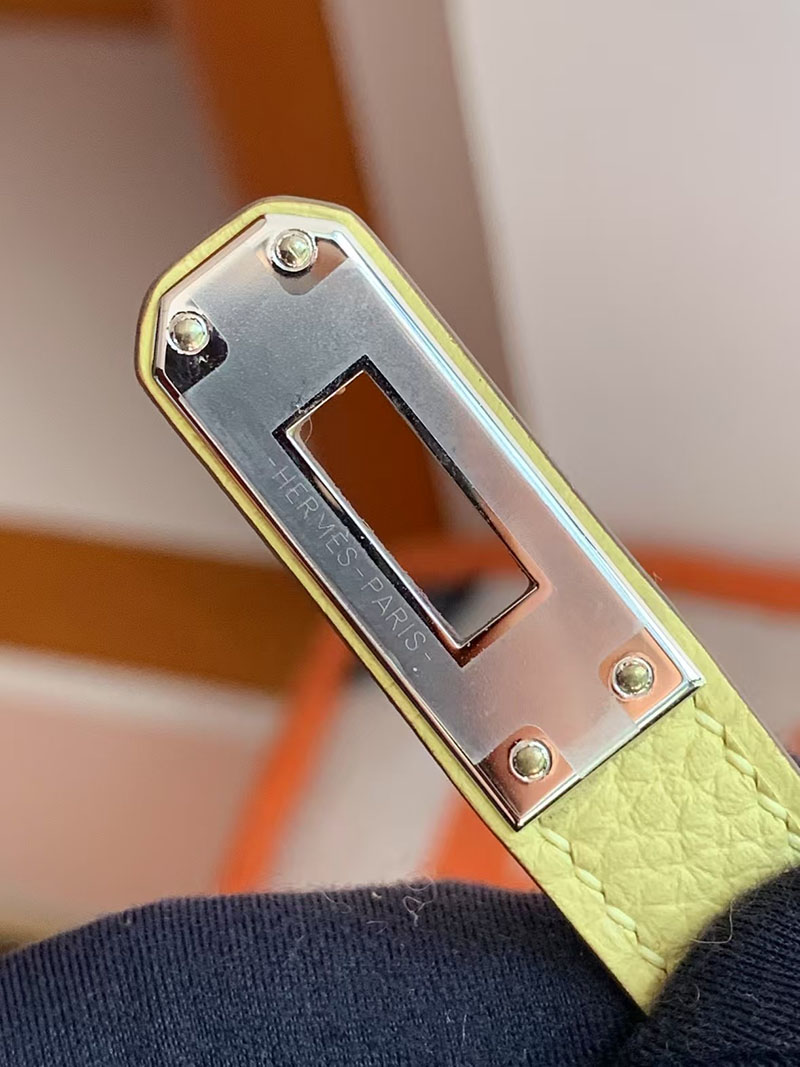 ハンドバッグ ハイブランド 人気 HERMES バーキン25 ジョーヌプッサン トゴ シルバー金具 2627719 エルメス 新作バッグ - 画像 (9)