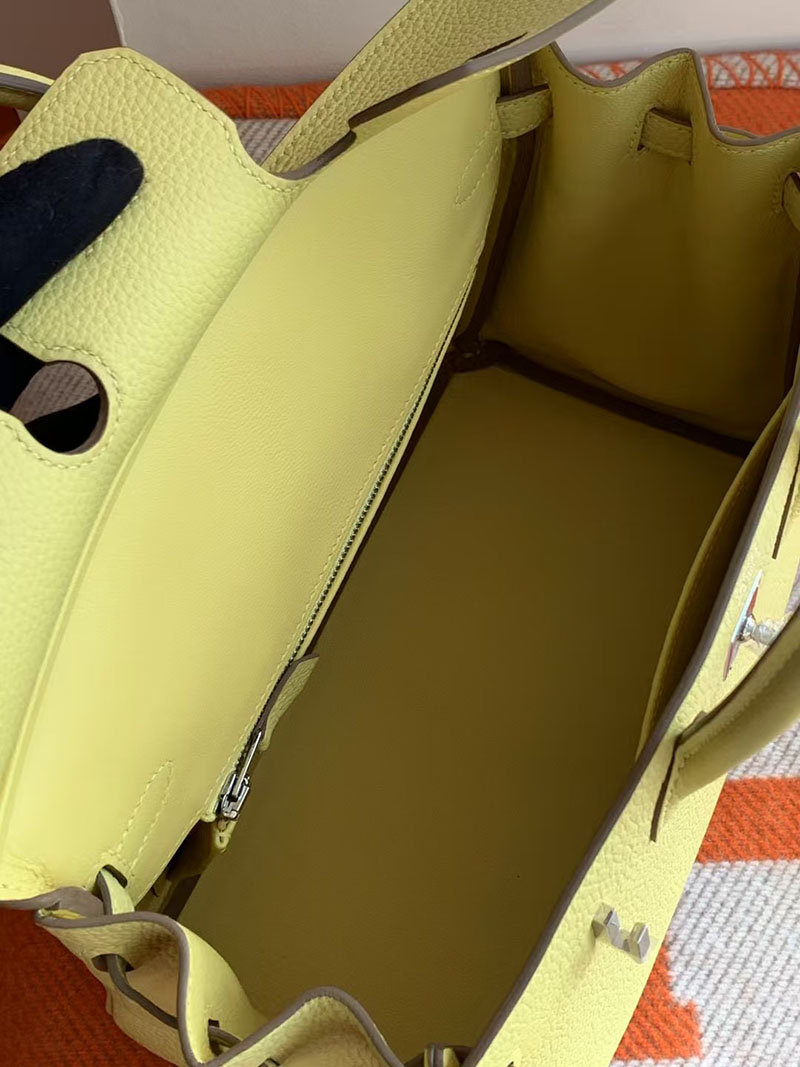 ハンドバッグ ハイブランド 人気 HERMES バーキン25 ジョーヌプッサン トゴ シルバー金具 2627719 エルメス 新作バッグ - 画像 (7)