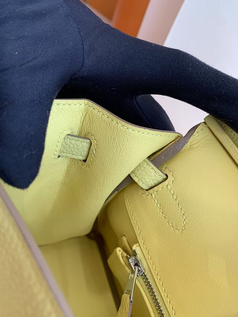 ハンドバッグ ハイブランド 人気 HERMES バーキン25 ジョーヌプッサン トゴ シルバー金具 2627719 エルメス 新作バッグ - 画像 (6)