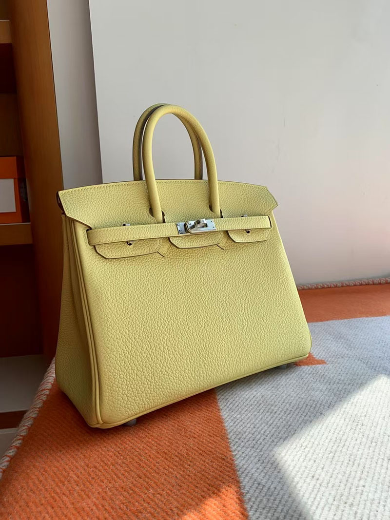 ハンドバッグ ハイブランド 人気 HERMES バーキン25 ジョーヌプッサン トゴ シルバー金具 2627719 エルメス 新作バッグ - 画像 (2)