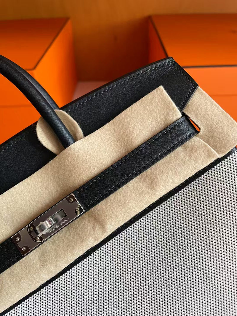 エルメス バーキン25 HERMES バーキン25 キャンバス 黒 ブラック スイフト/トワルアッシュ シルバー金具 2627725 エルメス 新作バッグ - 画像 (5)
