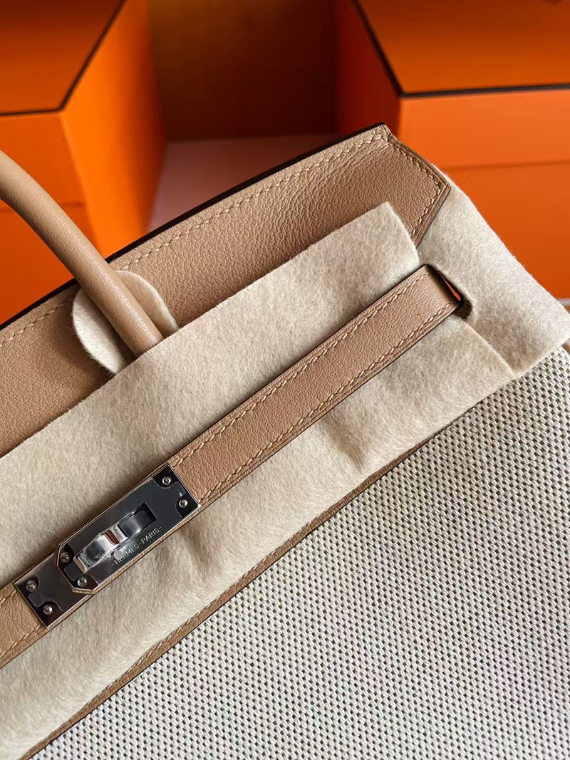 エルメス バーキン25 HERMES バーキン25 キャンバス ビスキュイ スイフト/トワルアッシュ シルバー金具 2627726 エルメス 新作バッグ - 画像 (9)