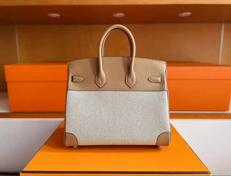 エルメス バーキン25 HERMES バーキン25 キャンバス ビスキュイ スイフト/トワルアッシュ シルバー金具 2627726 エルメス 新作バッグ - 画像 (2)