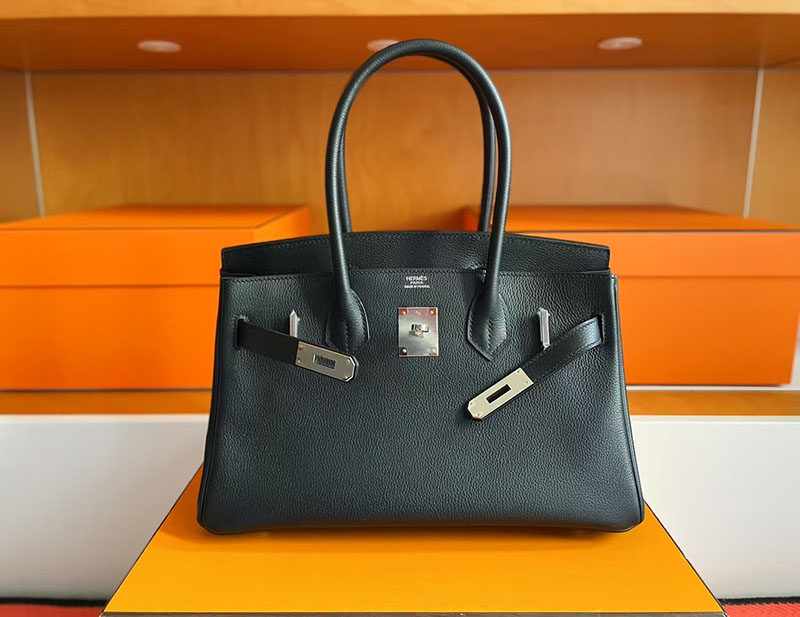 ショルダーバーキン29 HERMES バーキンショルダーライト 29 Shoulder birkin 黒 ブラック トゴ シルバー金具 2627733 エルメス 新作バッグ - 画像 (9)