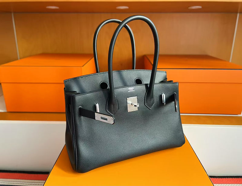ショルダーバーキン29 HERMES バーキンショルダーライト 29 Shoulder birkin 黒 ブラック トゴ シルバー金具 2627733 エルメス 新作バッグ - 画像 (8)