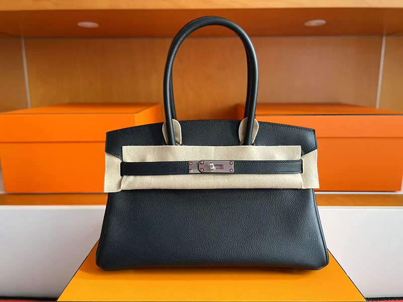 ショルダーバーキン29 HERMES バーキンショルダーライト 29 Shoulder birkin 黒 ブラック トゴ シルバー金具 2627733 エルメス 新作バッグ - 画像 (7)