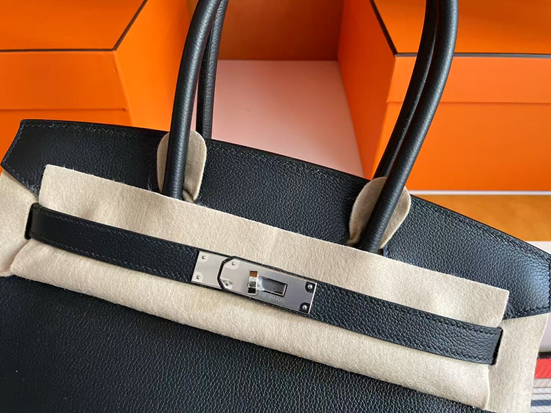 ショルダーバーキン29 HERMES バーキンショルダーライト 29 Shoulder birkin 黒 ブラック トゴ シルバー金具 2627733 エルメス 新作バッグ - 画像 (5)