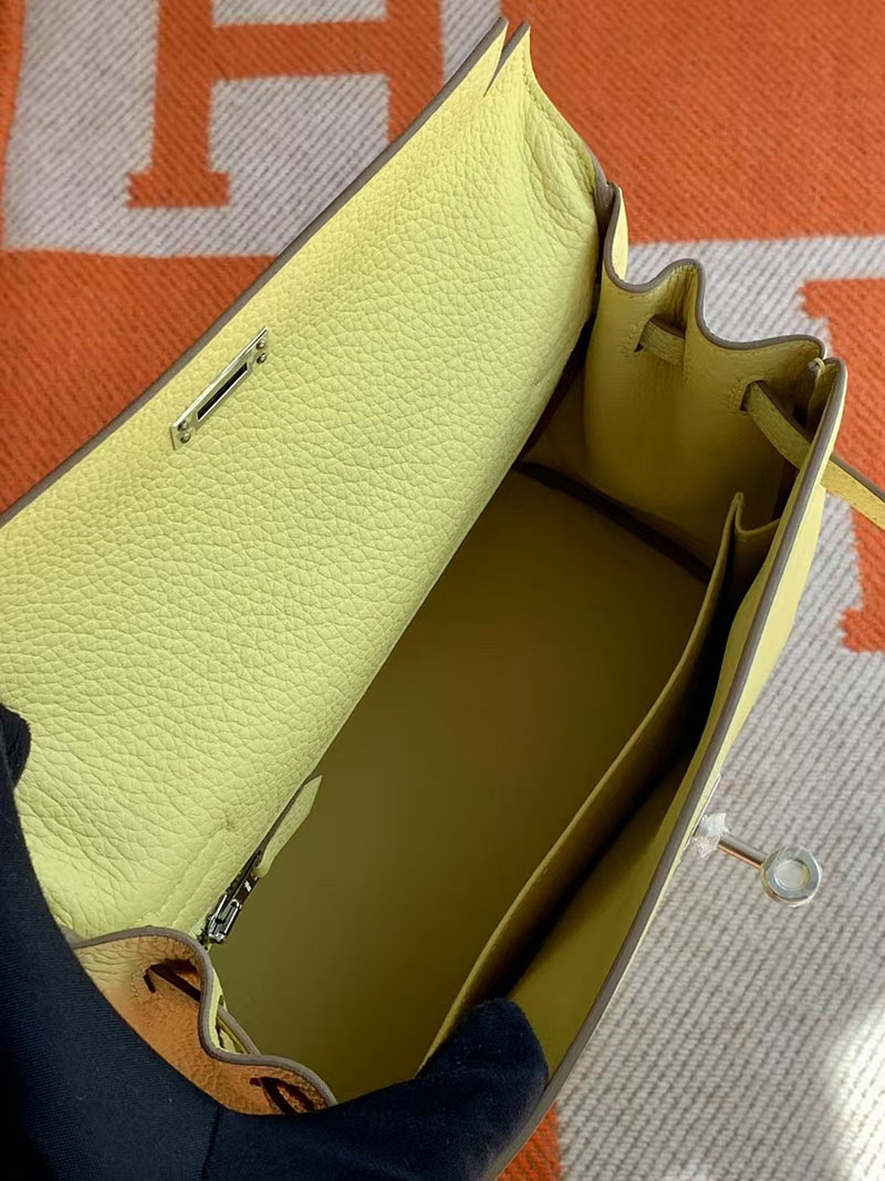 エルメス ケリー25 HERMES ケリー25 内縫い ジョーヌプッサン トゴ シルバー金具 2627741 エルメス 新作バッグ - 画像 (5)