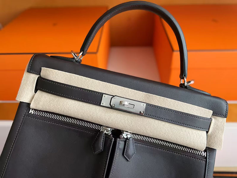 エルメス ケリーラキ HERMES ケリーラキ32/内縫 黒 ブラック スイフト シルバー金具 2627743 エルメス 新作バッグ - 画像 (6)