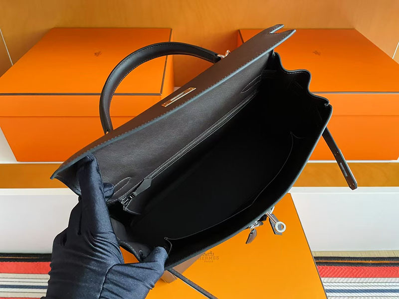 エルメス ケリーラキ HERMES ケリーラキ32/内縫 黒 ブラック スイフト シルバー金具 2627743 エルメス 新作バッグ - 画像 (4)