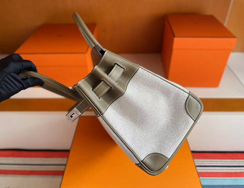 エルメス バーキン30 HERMES バーキン30 キャンバス エトゥープ スイフト/トワルアッシュ シルバー金具 2627746 エルメス 新作バッグ - 画像 (7)