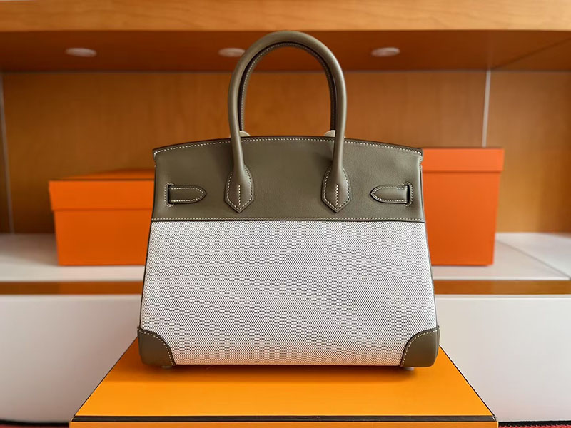 エルメス バーキン30 HERMES バーキン30 キャンバス エトゥープ スイフト/トワルアッシュ シルバー金具 2627746 エルメス 新作バッグ - 画像 (5)