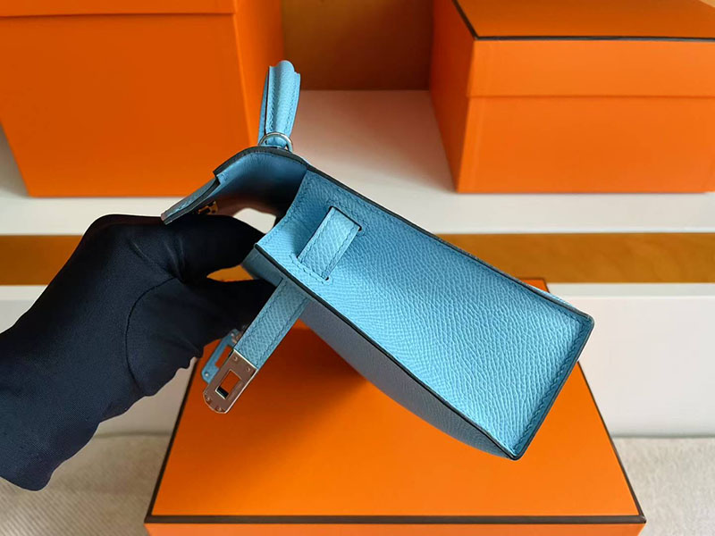 エルメス バッグ ミニケリー HERMES ケリーミニ2 外縫い セレステ ヴォーエプソン シルバー金具 2627755 エルメス 新作バッグ - 画像 (7)