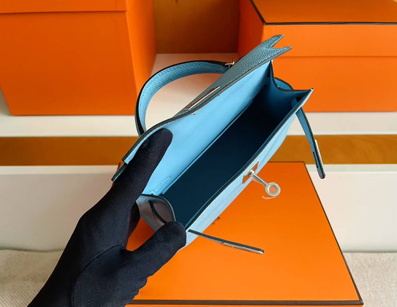 エルメス バッグ ミニケリー HERMES ケリーミニ2 外縫い セレステ ヴォーエプソン シルバー金具 2627755 エルメス 新作バッグ - 画像 (6)