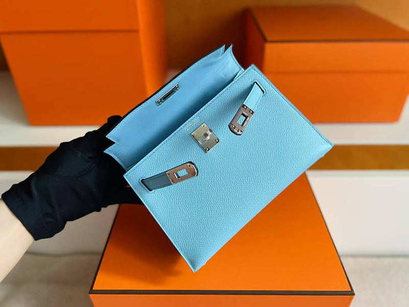 エルメス バッグ ミニケリー HERMES ケリーミニ2 外縫い セレステ ヴォーエプソン シルバー金具 2627755 エルメス 新作バッグ - 画像 (5)