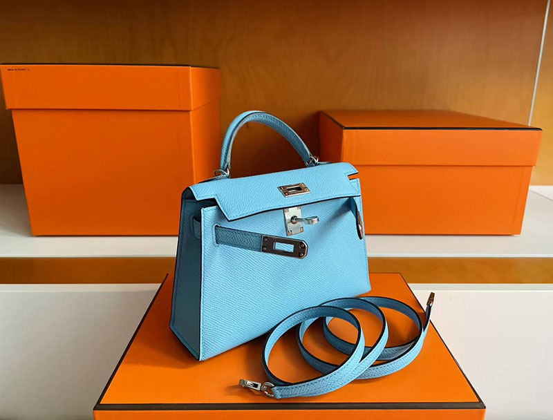 エルメス バッグ ミニケリー HERMES ケリーミニ2 外縫い セレステ ヴォーエプソン シルバー金具 2627755 エルメス 新作バッグ - 画像 (2)