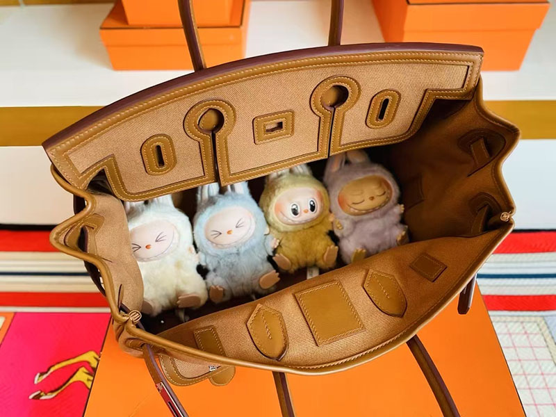 バーキン カーゴ 35 HERMES バーキンカーゴ35 デゼール/セサミ キャンバス/スイフト シルバー金具 2627765 エルメス 新作バッグ - 画像 (5)