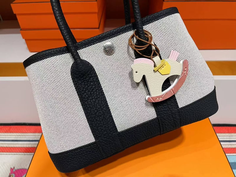 エルメス ネオガーデン 23 HERMES ネオ・ガーデン 23 黒 ネゴンダ/トワルアッシュ シルバー金具 2627767 エルメス 新作バッグ - 画像 (5)