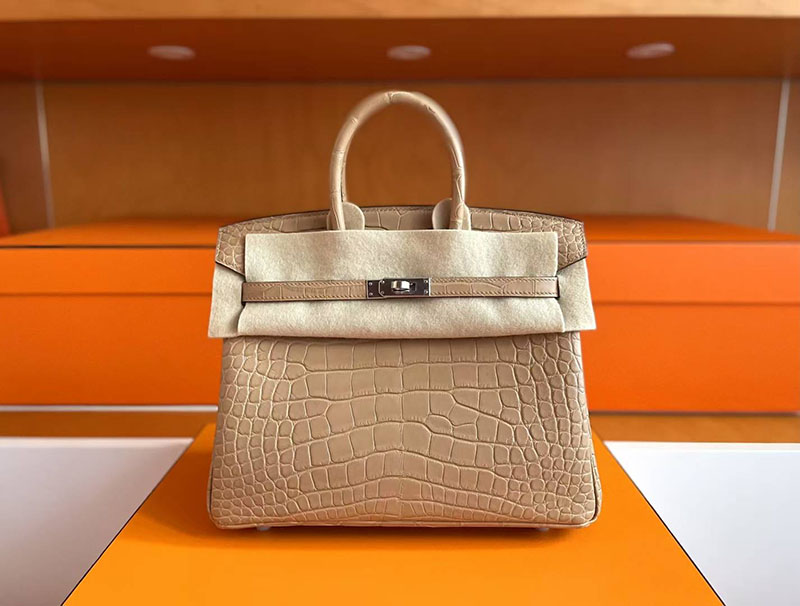 エルメス バーキン25 クロコ HERMES バーキン25 チャイ クロコダイル アリゲーターマット シルバー金具 2627770 エルメス 新作バッグ - 画像 (4)