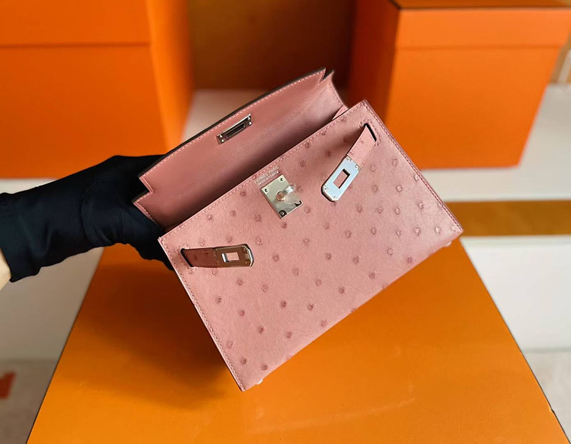 エルメス ミニケリー2 HERMES ケリーミニ2 外縫い テリキュート オーストリッチ シルバー金具 2627771 エルメス 新作バッグ - 画像 (9)