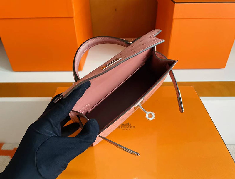 エルメス ミニケリー2 HERMES ケリーミニ2 外縫い テリキュート オーストリッチ シルバー金具 2627771 エルメス 新作バッグ - 画像 (8)