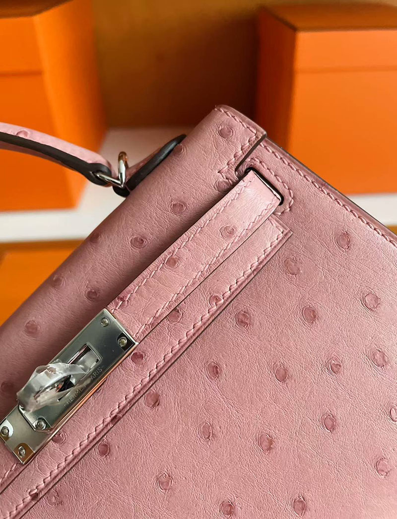 エルメス ミニケリー2 HERMES ケリーミニ2 外縫い テリキュート オーストリッチ シルバー金具 2627771 エルメス 新作バッグ - 画像 (4)