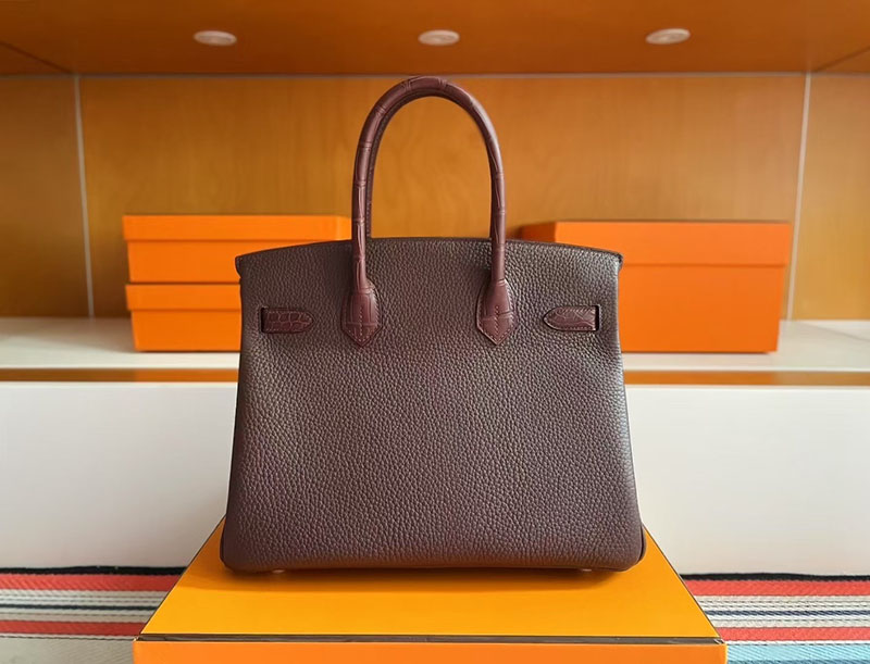 エルメス バーキンタッチ 25 HERMES バーキン25 タッチ ルージュセリエ トゴ/クロコダイル ゴールド金具 2627775 エルメス 新作バッグ - 画像 (4)