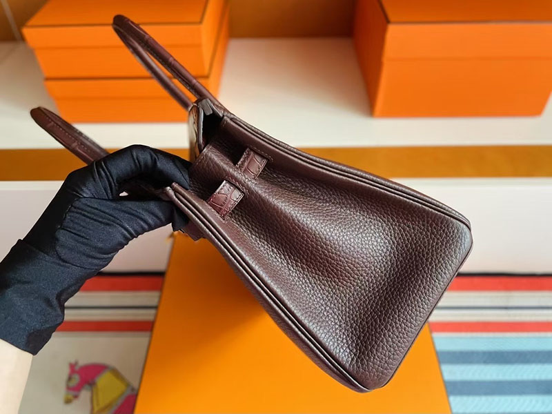 エルメス バーキンタッチ 25 HERMES バーキン25 タッチ ルージュセリエ トゴ/クロコダイル ゴールド金具 2627775 エルメス 新作バッグ - 画像 (3)