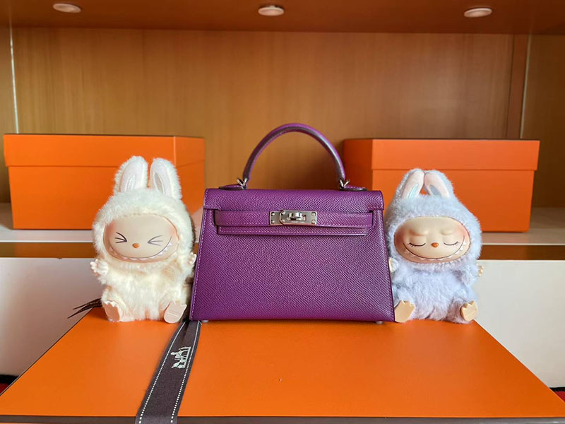 エルメス ミニケリー 定価 HERMES ケリーミニ2 外縫い ローズパープル ヴォーエプソン シルバー金具 2627782 エルメス 新作バッグ - 画像 (2)