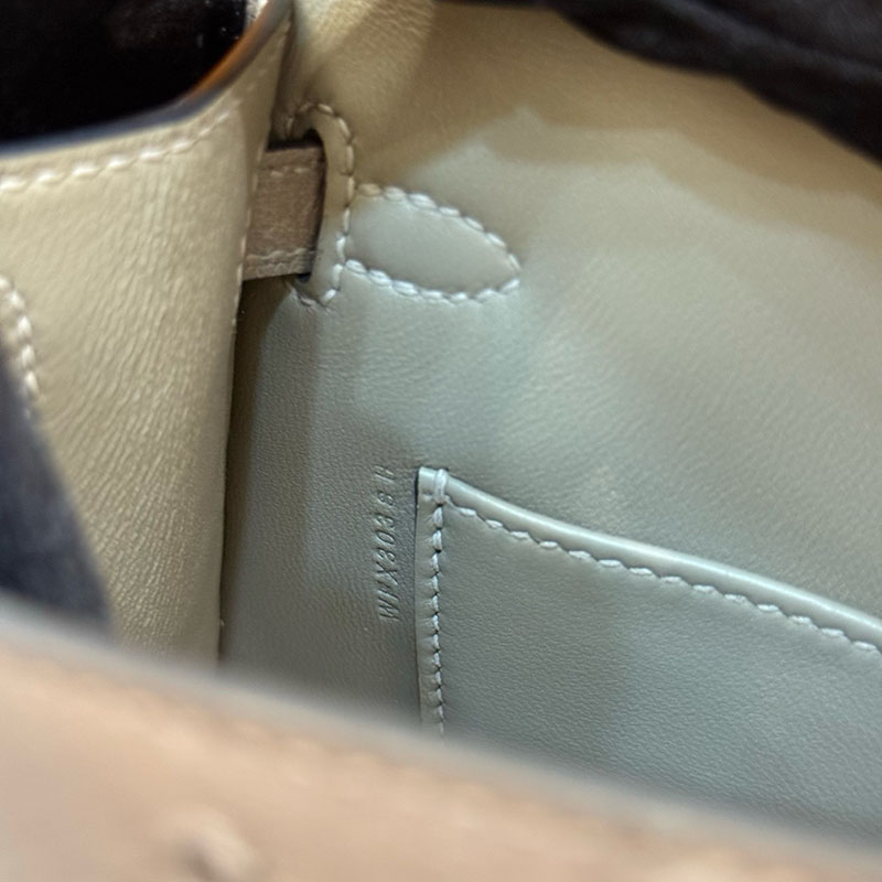 エルメス オーストリッチ 定価 HERMES ケリーミニ2 外縫い グリアスファルト オーストリッチ ゴールド金具 2627788 エルメス 新作バッグ - 画像 (2)