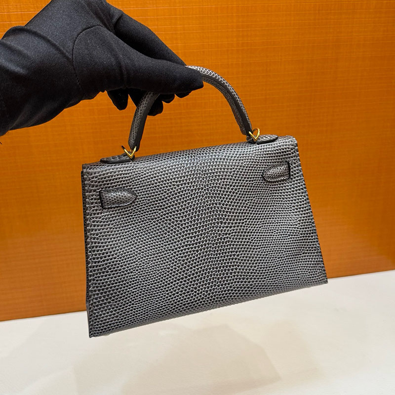 エルメス ミニケリー 定価 HERMES ケリーミニ2 外縫い グリスフォンセ リザード ゴールド金具 2627790 エルメス 新作バッグ - 画像 (10)