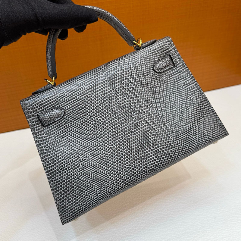 エルメス ミニケリー 定価 HERMES ケリーミニ2 外縫い グリスフォンセ リザード ゴールド金具 2627790 エルメス 新作バッグ - 画像 (7)