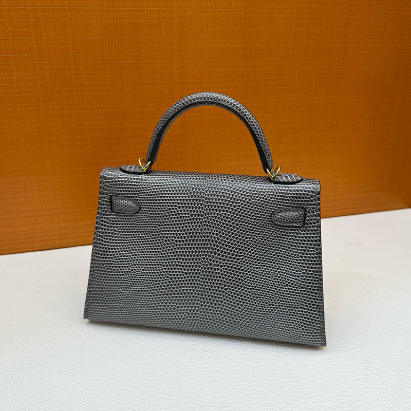 エルメス ミニケリー 定価 HERMES ケリーミニ2 外縫い グリスフォンセ リザード ゴールド金具 2627790 エルメス 新作バッグ - 画像 (3)